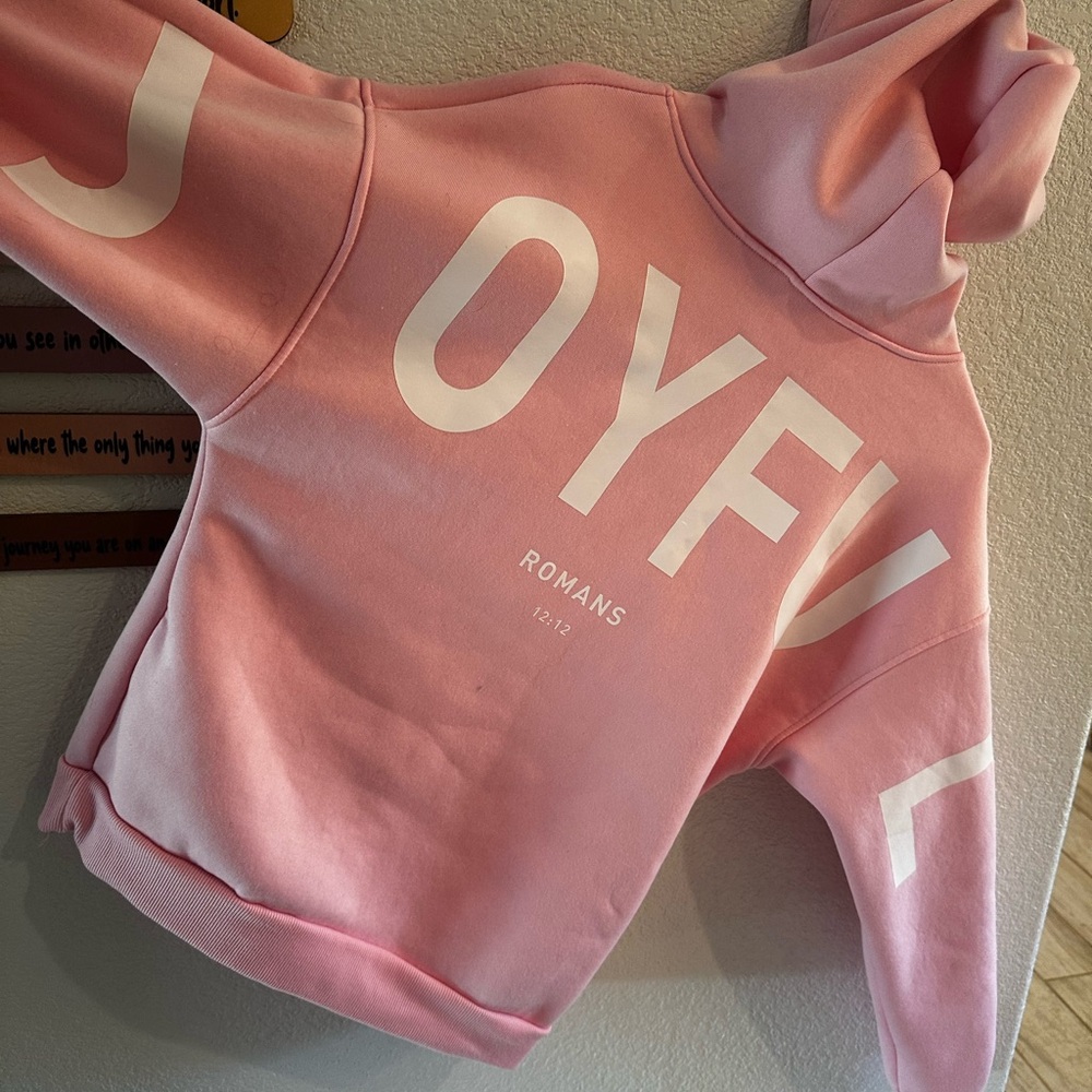 Pink 'JOYFUL' Women's Hoodie Sweater